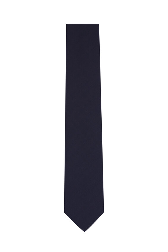 Brioni Deep Purple Herringbone Wool & Silk 160's Necktie - view 1