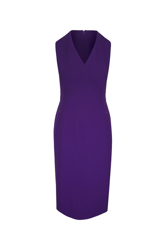 Akris Dark Purple Bi-Stretch Wool Dress - view 1