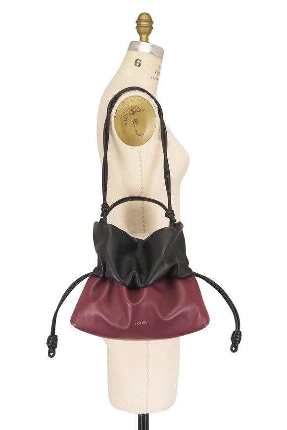 Loewe Flamenco Rolled Black & Copper Leather Clutch - view 7