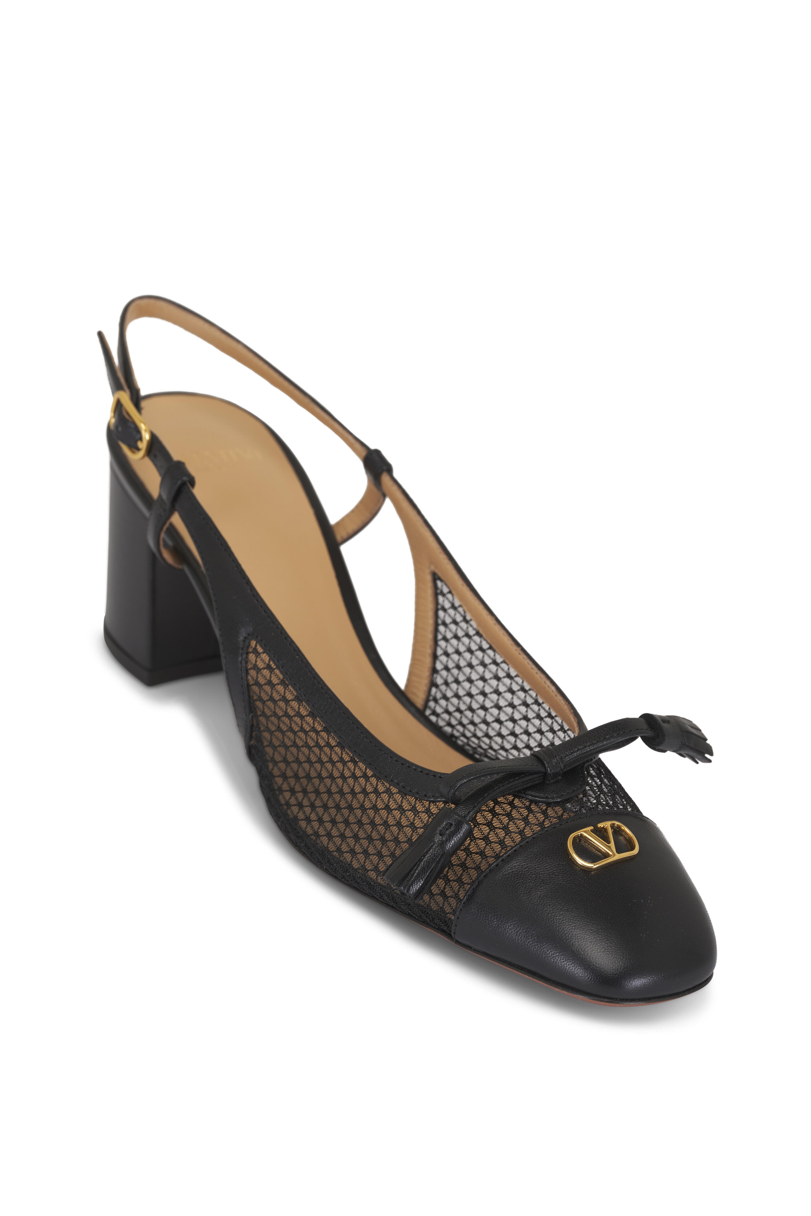 Valentino Garavani - Valet Du Roi Black Mesh Slingback Pump, 60mm