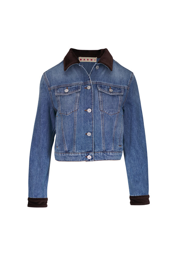 Marni Denim & Velvet Trim Trucker Jacket