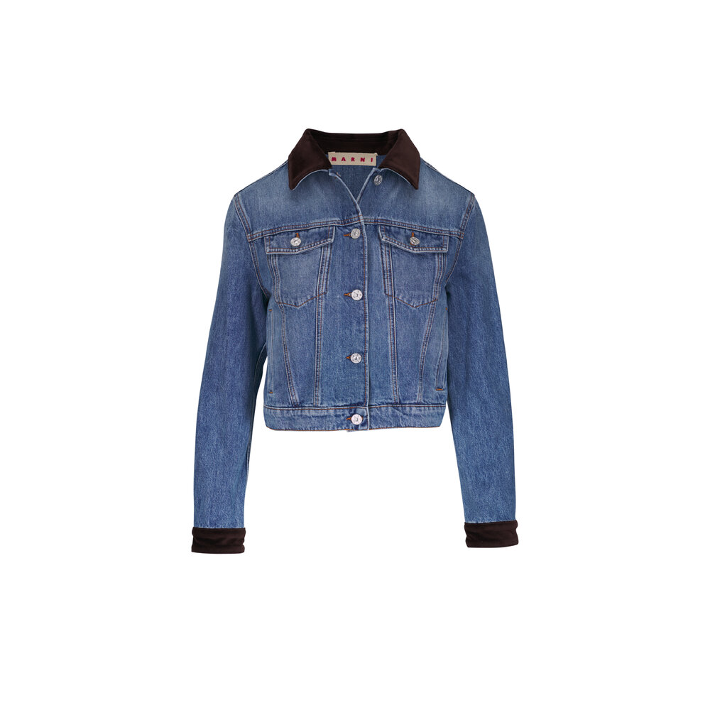 Marni - Denim & Velvet Trim Trucker Jacket | Mitchell Stores