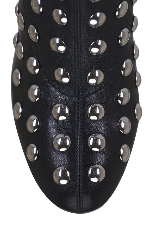 Khaite - Apollo Black Leather Studded Boot, 85mm