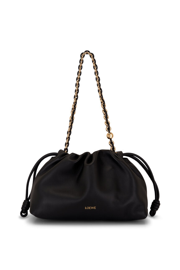 Loewe - Flamenco Black Leather Chain Purse 