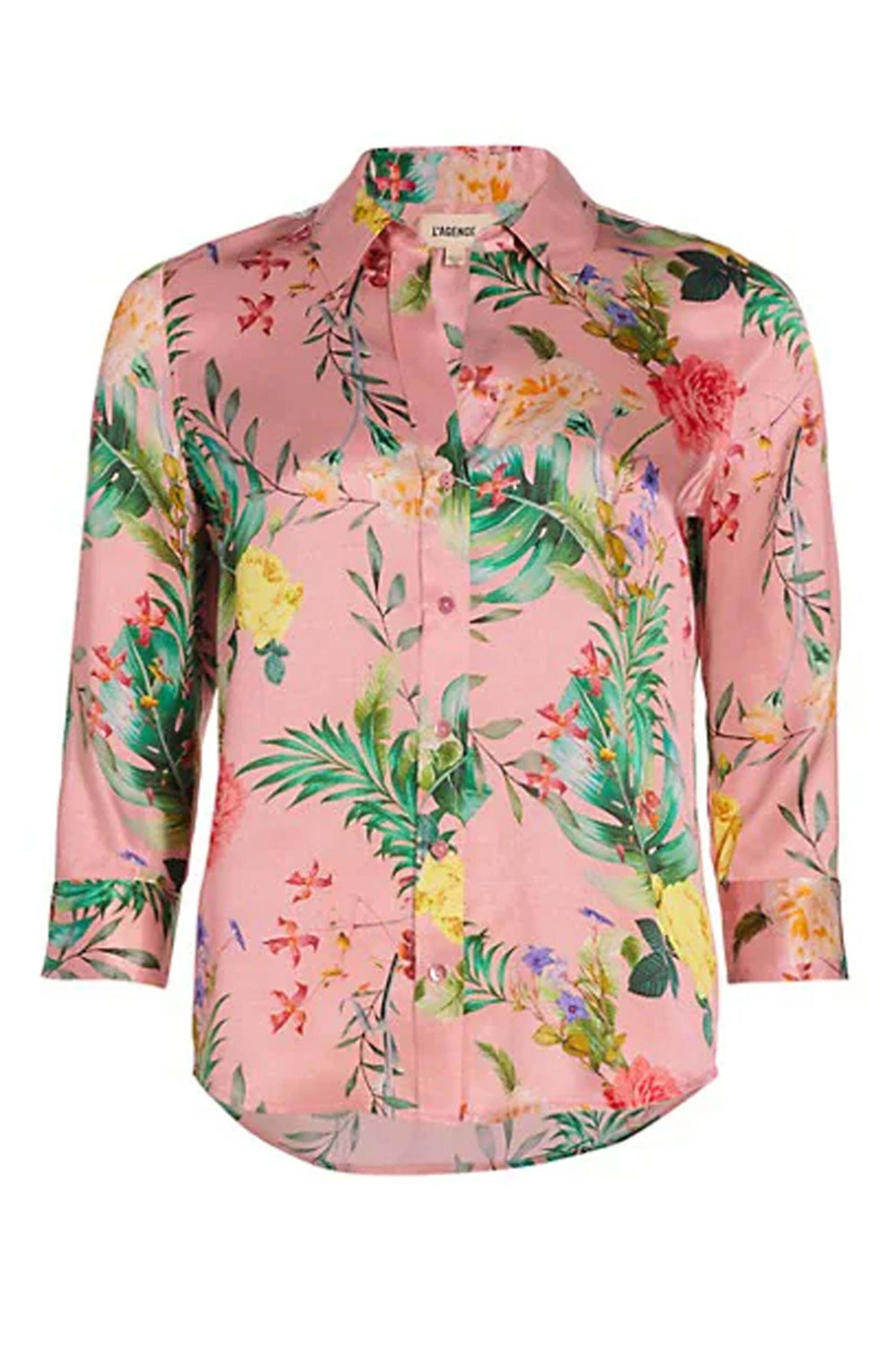 L'Agence - Blush Multi Dani 3/4 Sleeve Blouse