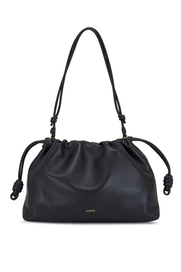 Loewe Large Flamenco Black Leather Shoulder Bag 