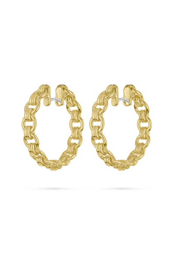 Paul Morelli 18k Yellow Gold Round Chain Hoop - view 1