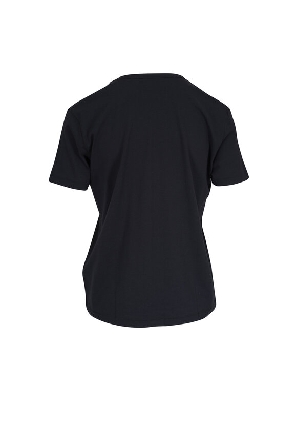 Majestic Black Semi Relaxed V-Neck T-Shirt - view 2