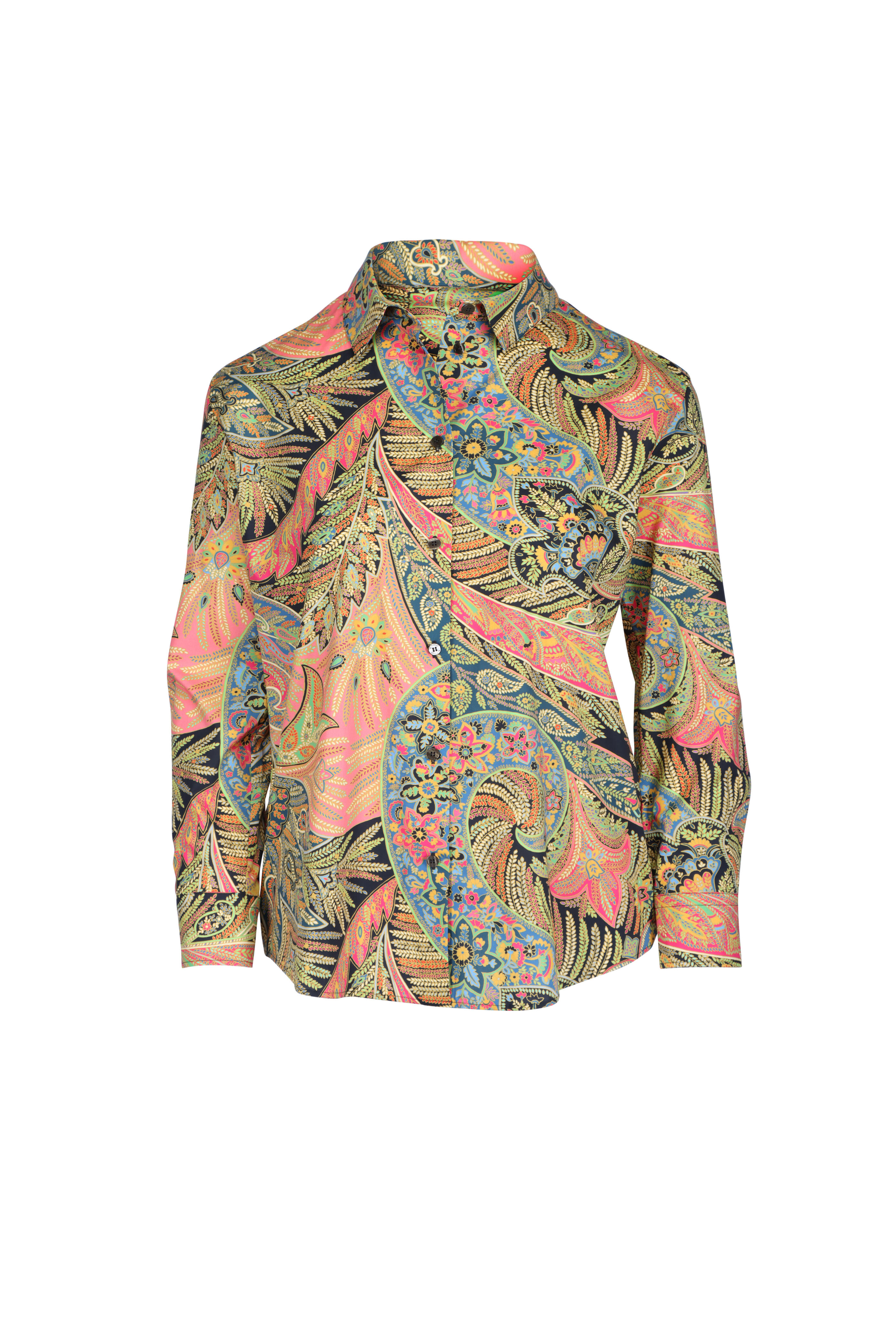 Etro - Multicolor Paisley Print Silk Button Up Shirt