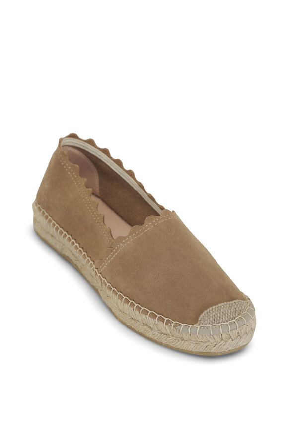 Ron White Pearly Fawn Suede Flat Espadrille