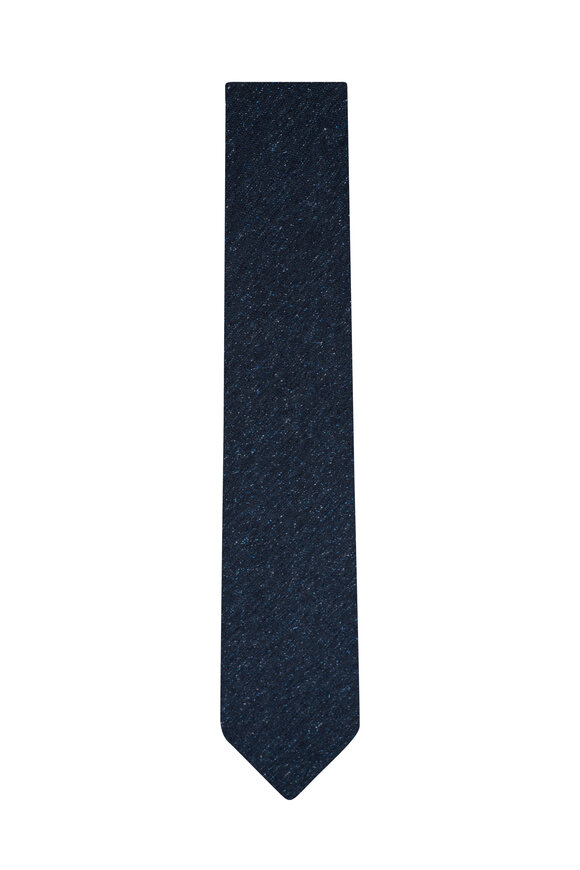 Eton - Solid Navy Silk & Cotton Necktie