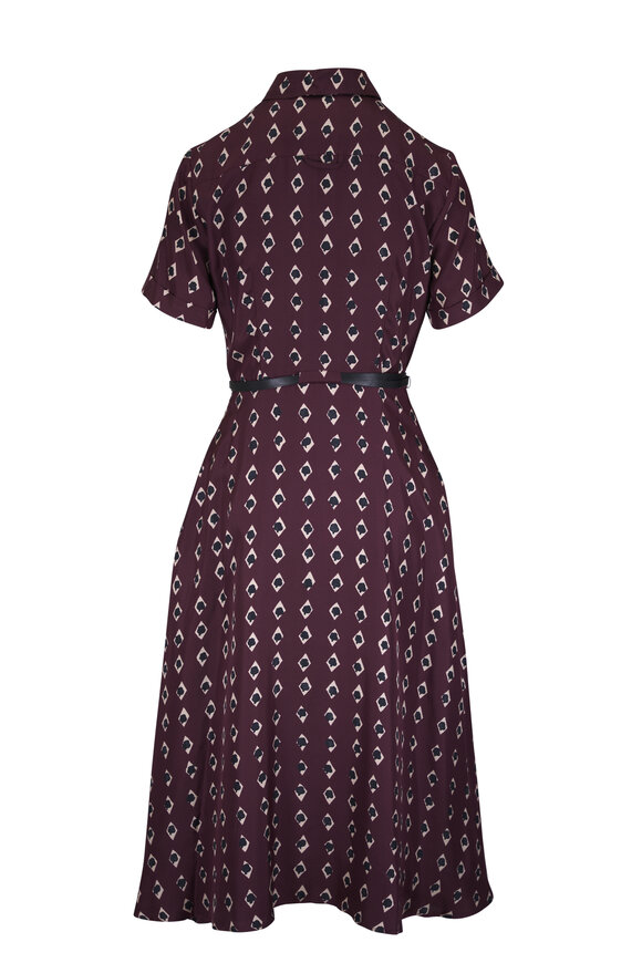 Altuzarra Kiera Deep Cherry Diamond Silk Dress - view 4