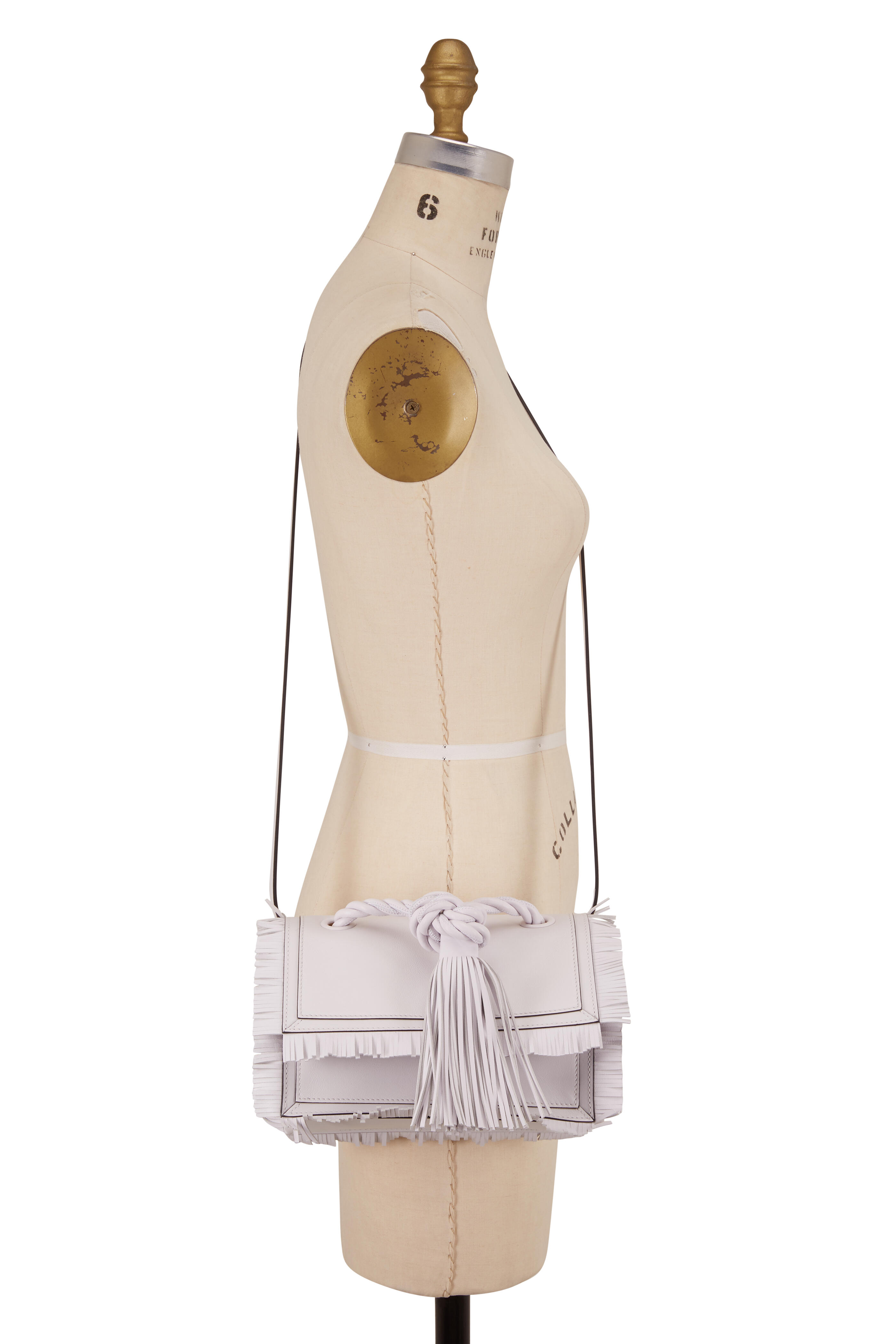 Valentino Garavani - The Rope White Fringe Leather Shoulder Bag