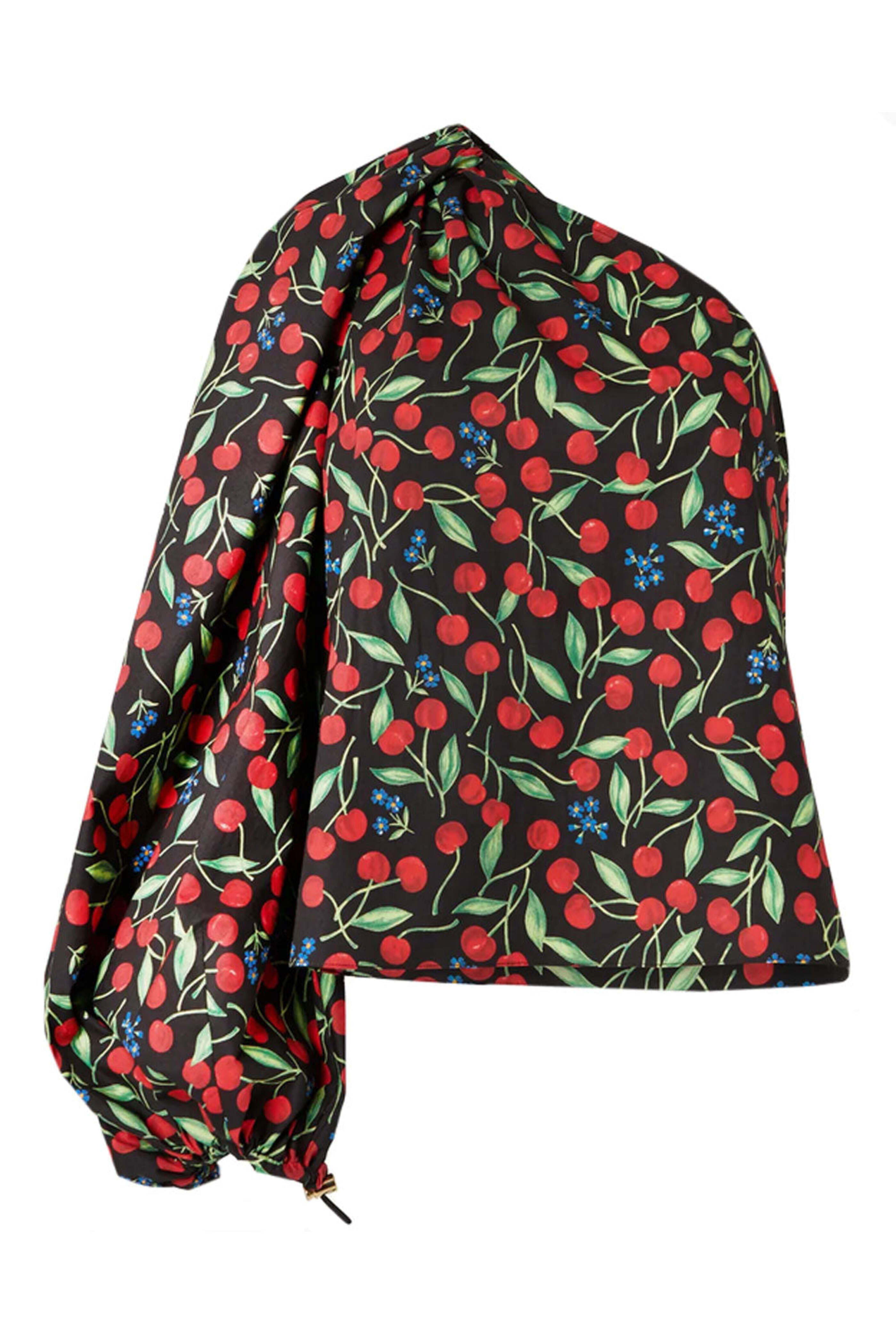 Carolina Herrera - Black Cherry Single Shoulder Blouse