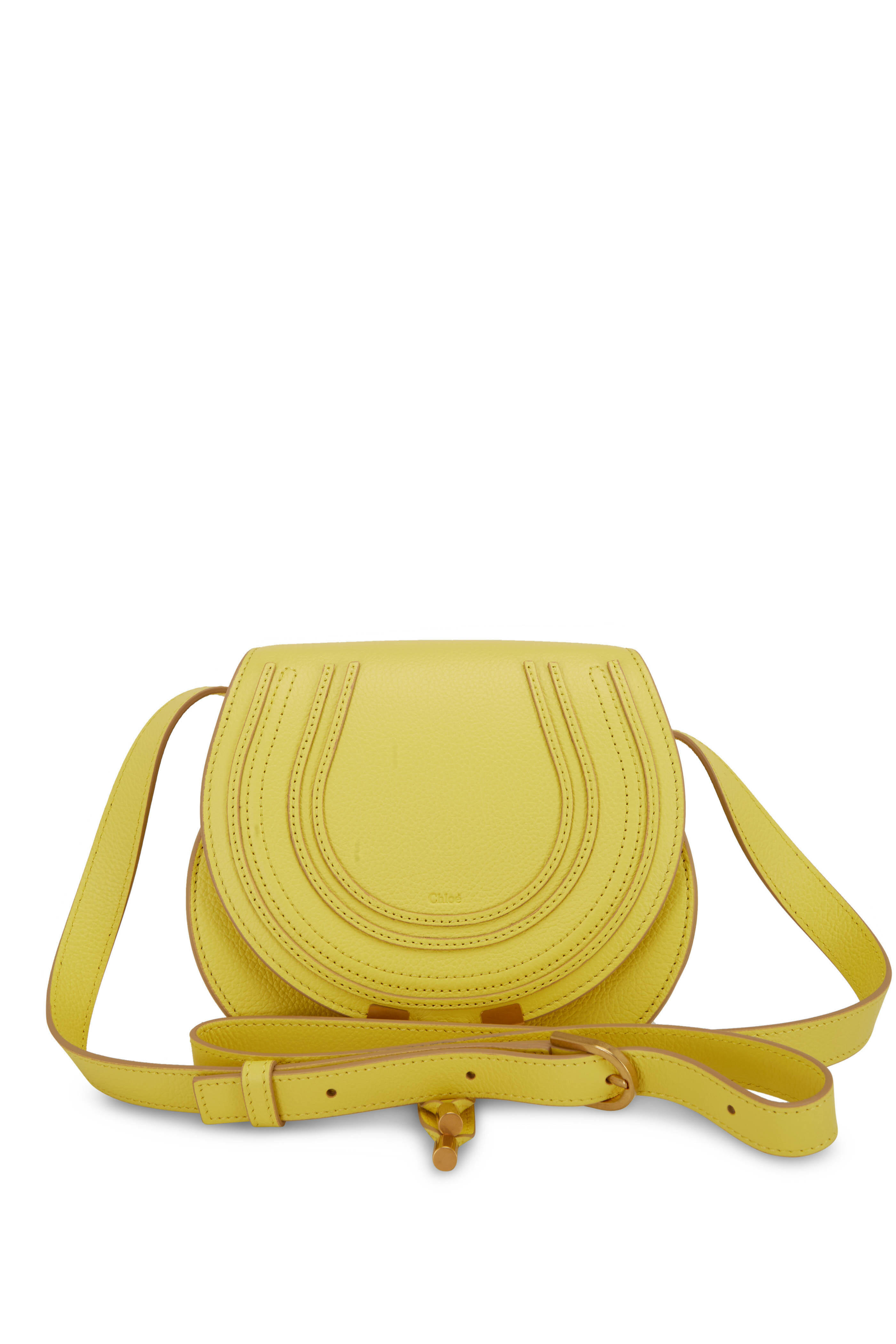 Chloé Yellow Marcie Small Saddle Bag