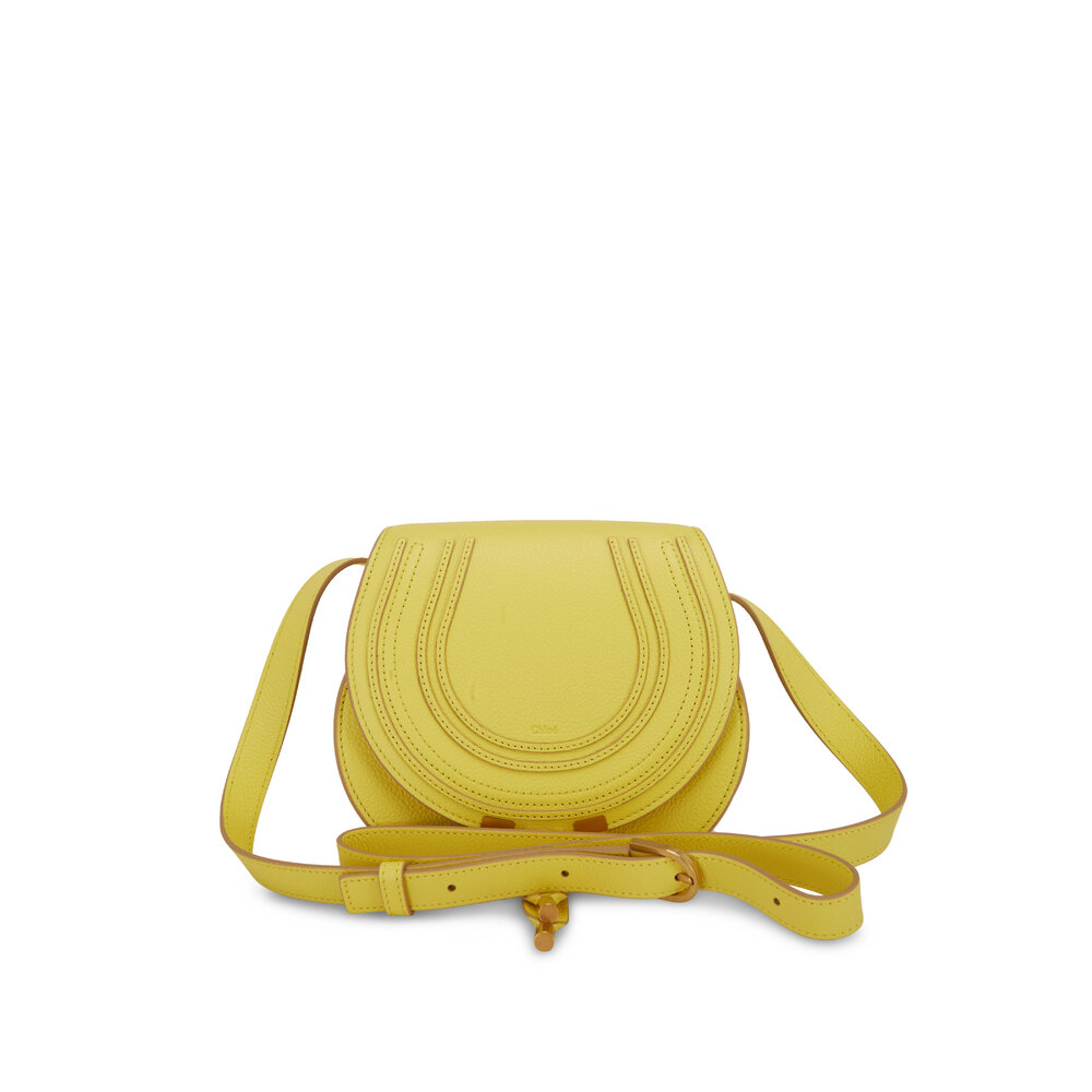 Chloé - Marcie Daffodil Leather Small Crossbody Saddle Bag