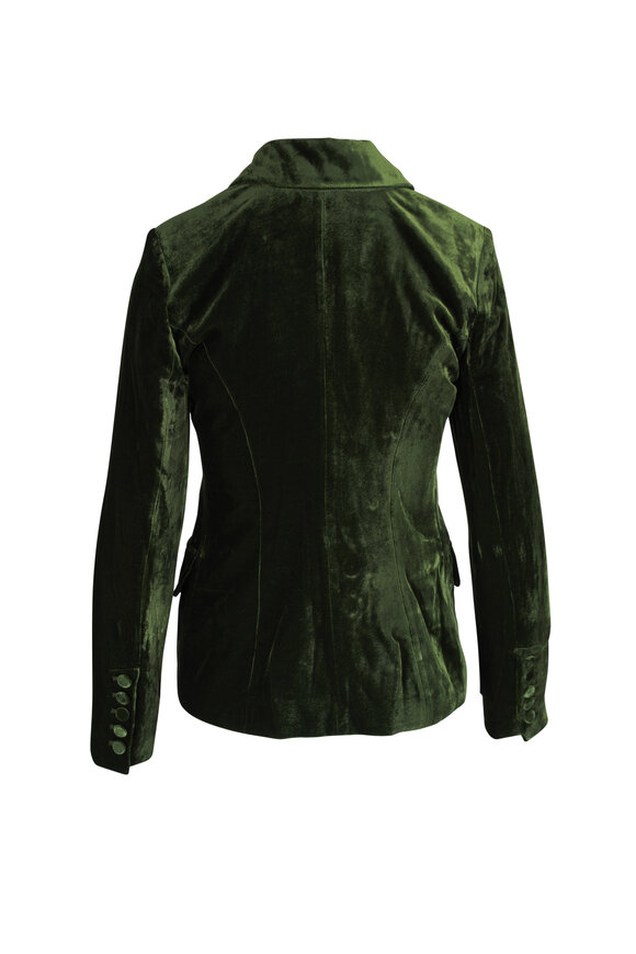 L'Agence - Kenzie Deep Olive Velvet Blazer