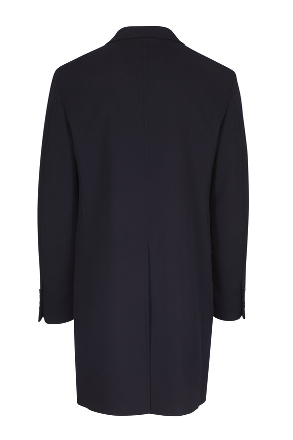 Loro Piana Maddison Navy Blue Single Breasted Wool Coat - view 2
