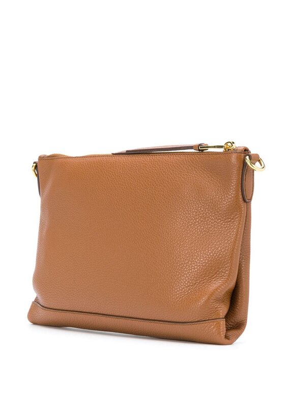 Prada - Cognac Grained Leather Crossbody Bag