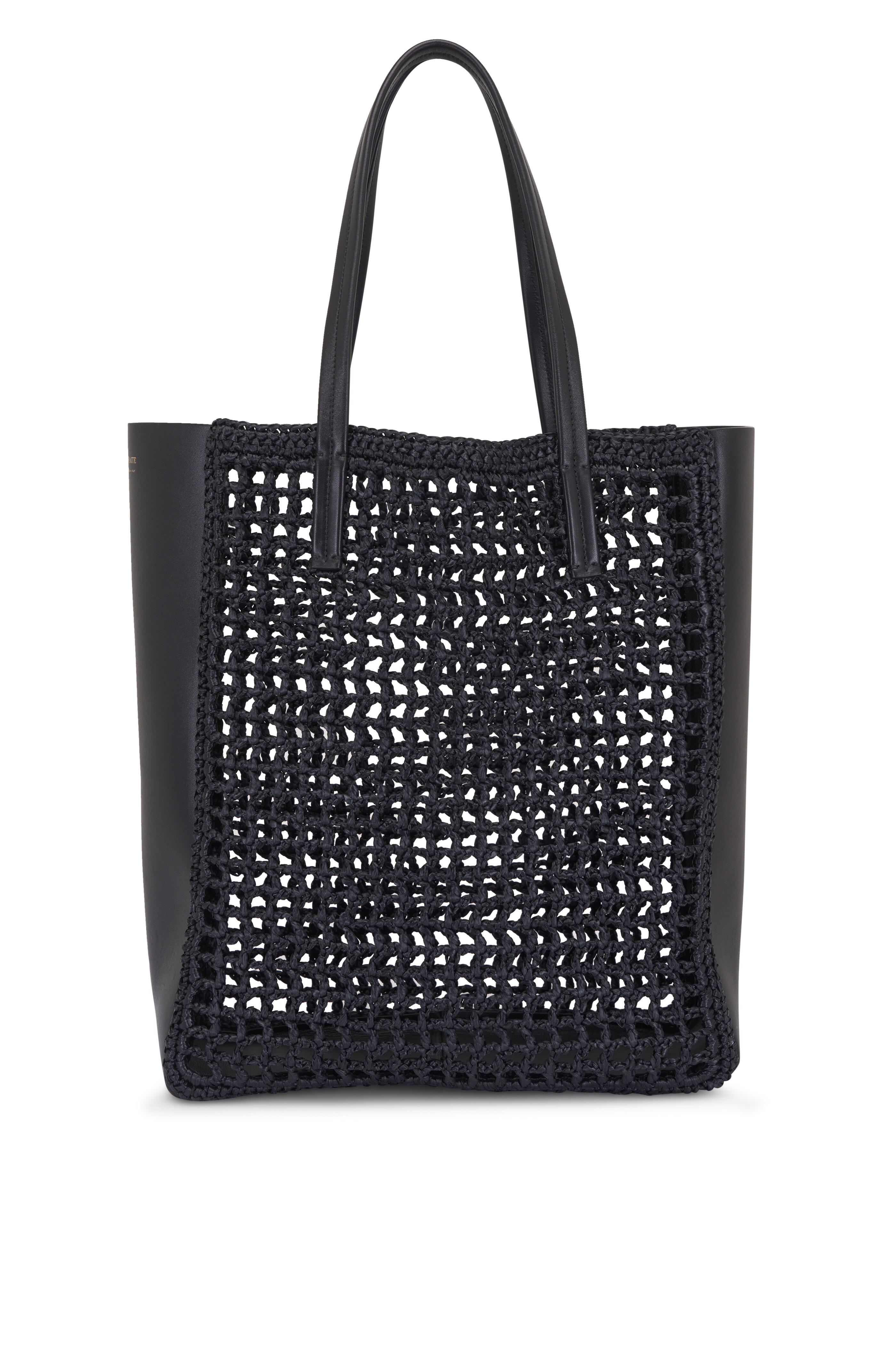 【送料&関税込】ChloAC Black Raffia Totes Khaite - Large Zoe Black Patchwork Raffia Tote | Mitchell Stores