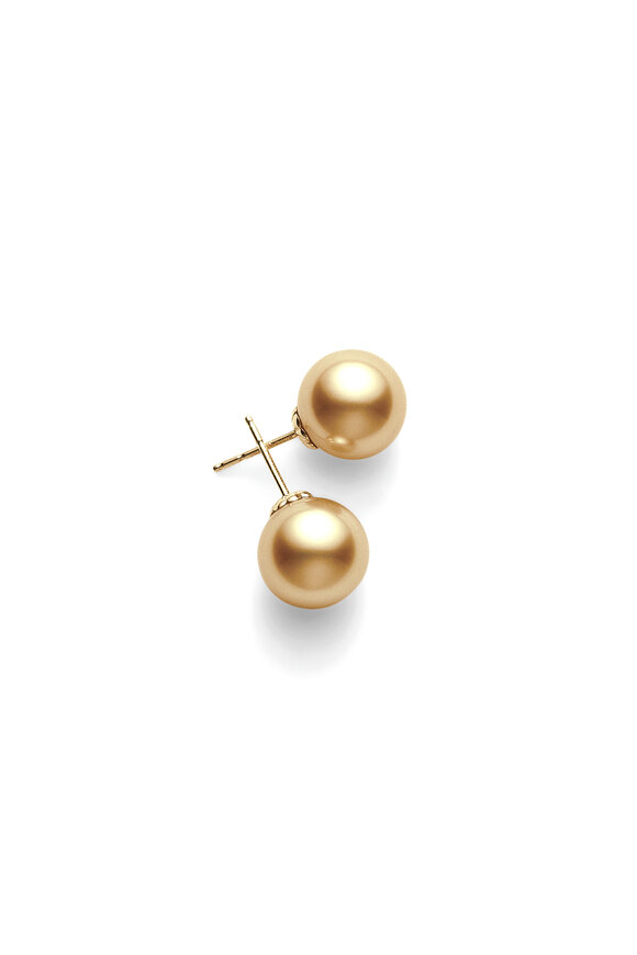 Mikimoto - Golden South Sea Pearl Stud Earrings