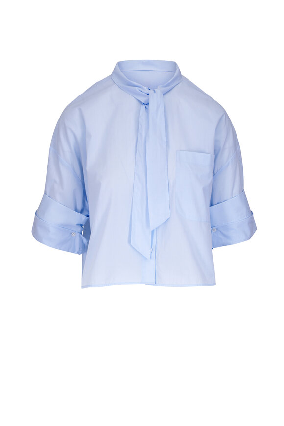 TWP Next Ex Light Blue Cotton Button Down Blouse