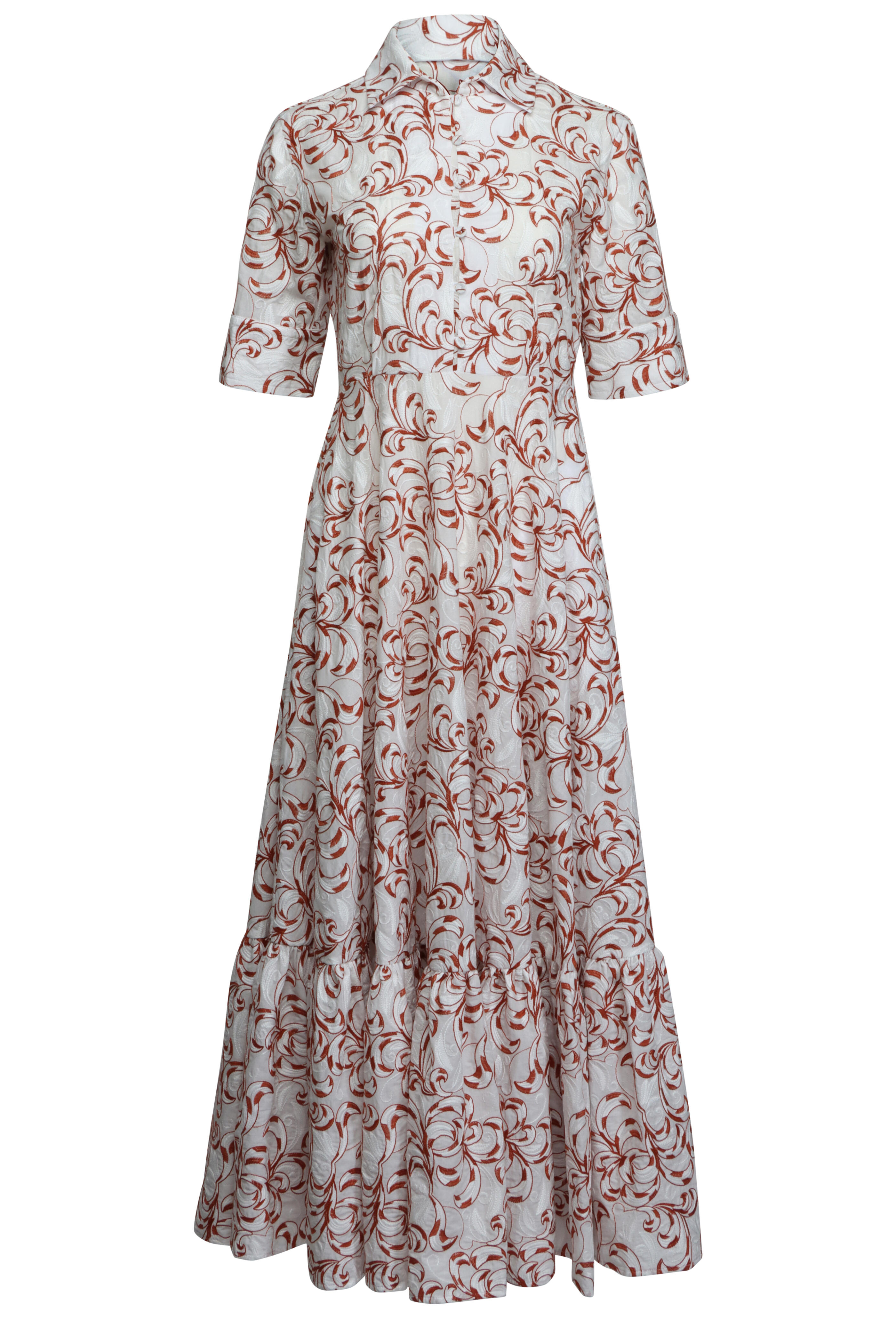 La DoubleJ - San Pietro Fern White Embroidered Dress