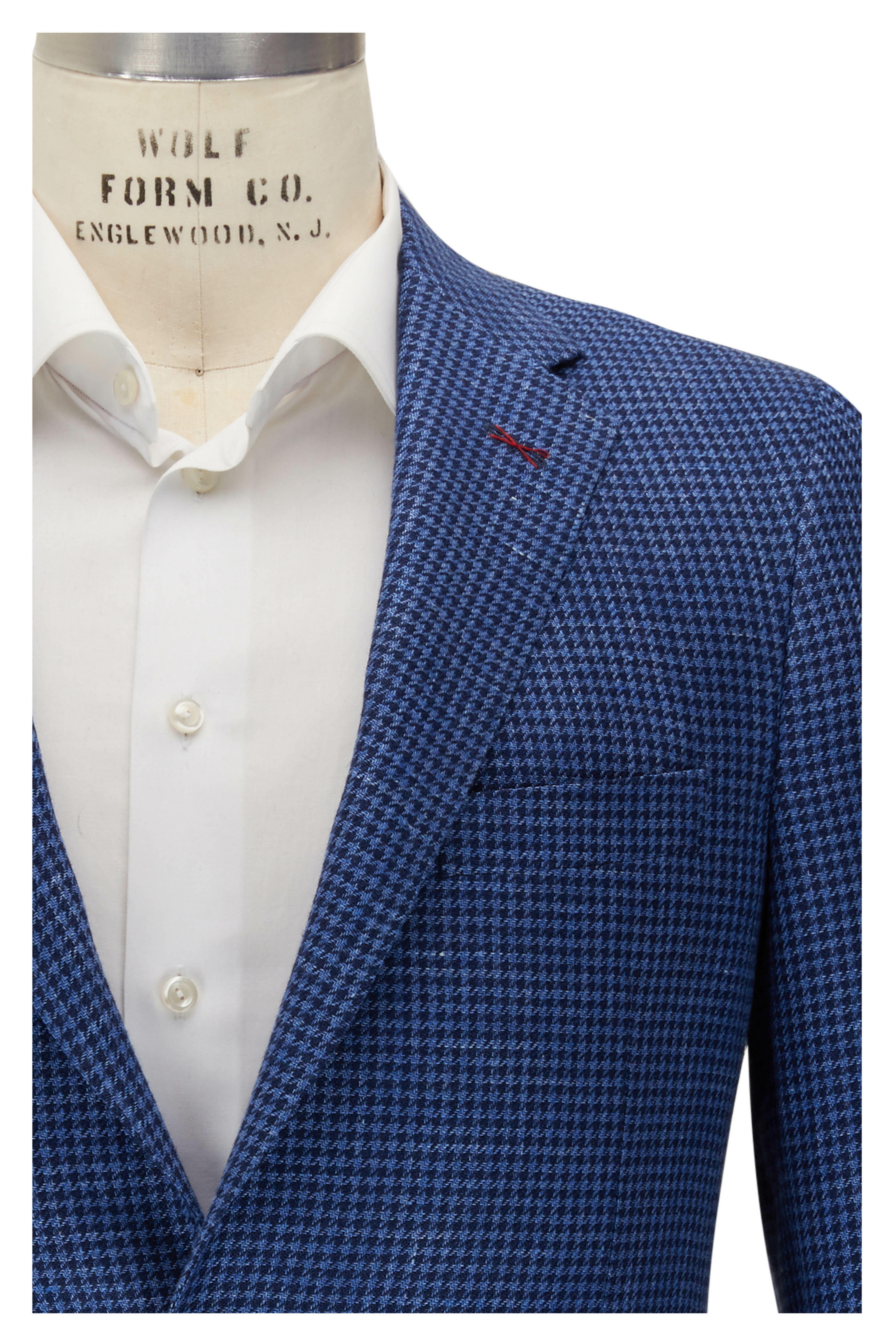 Blue hot sale houndstooth jacket