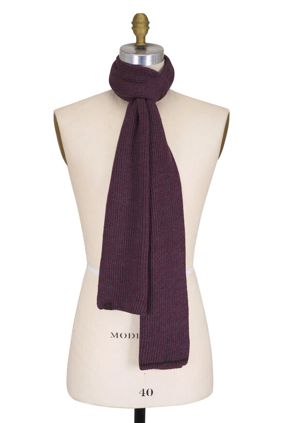 Maurizio Baldassari Brenta Dark Red Wool Scarf - view 1