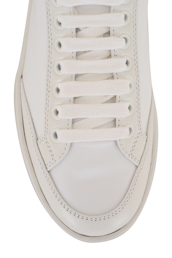 Prada - White  Nylon & Leather Sneaker