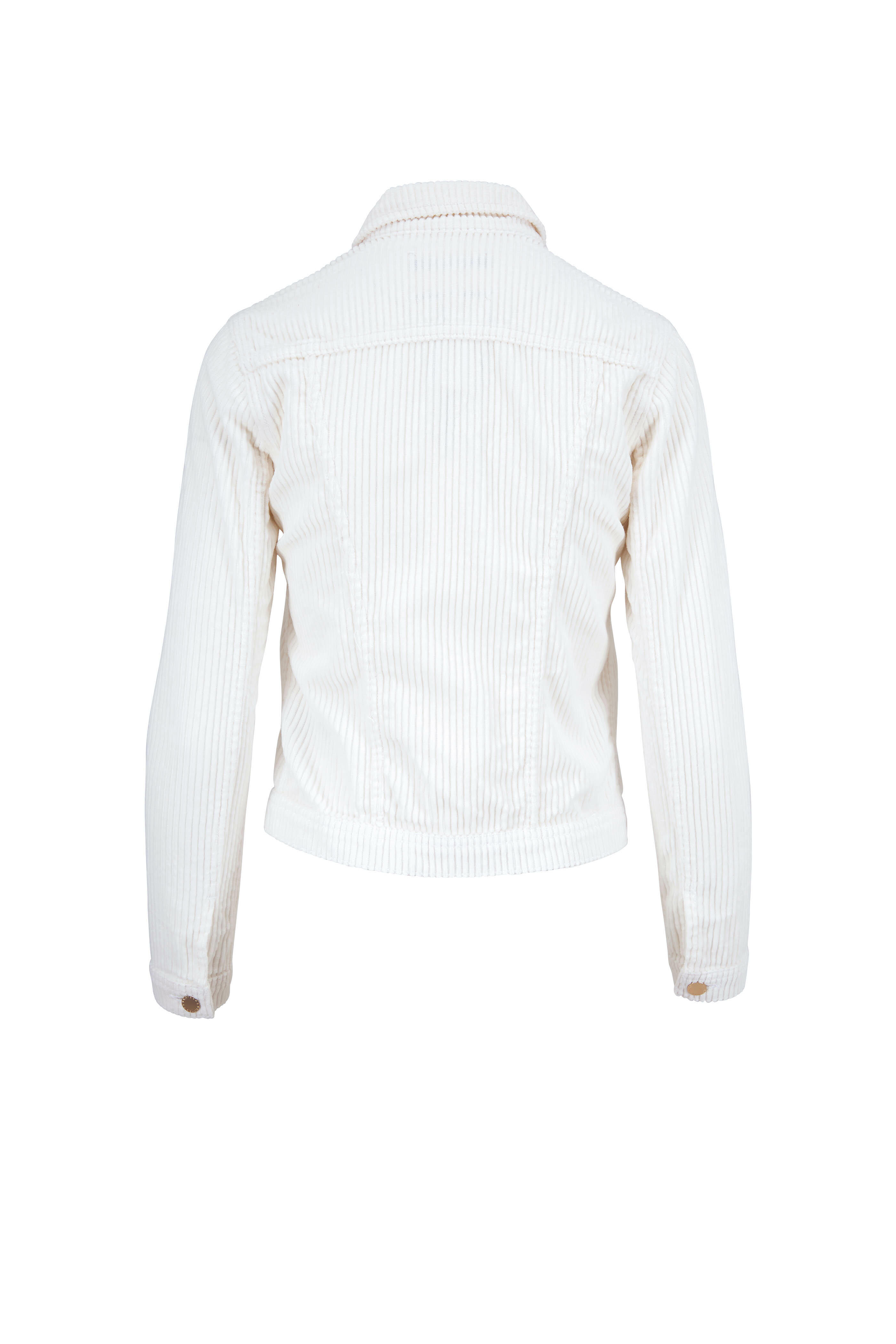 L'Agence - Celine Vintage White Slim Fit Corduroy Jacket