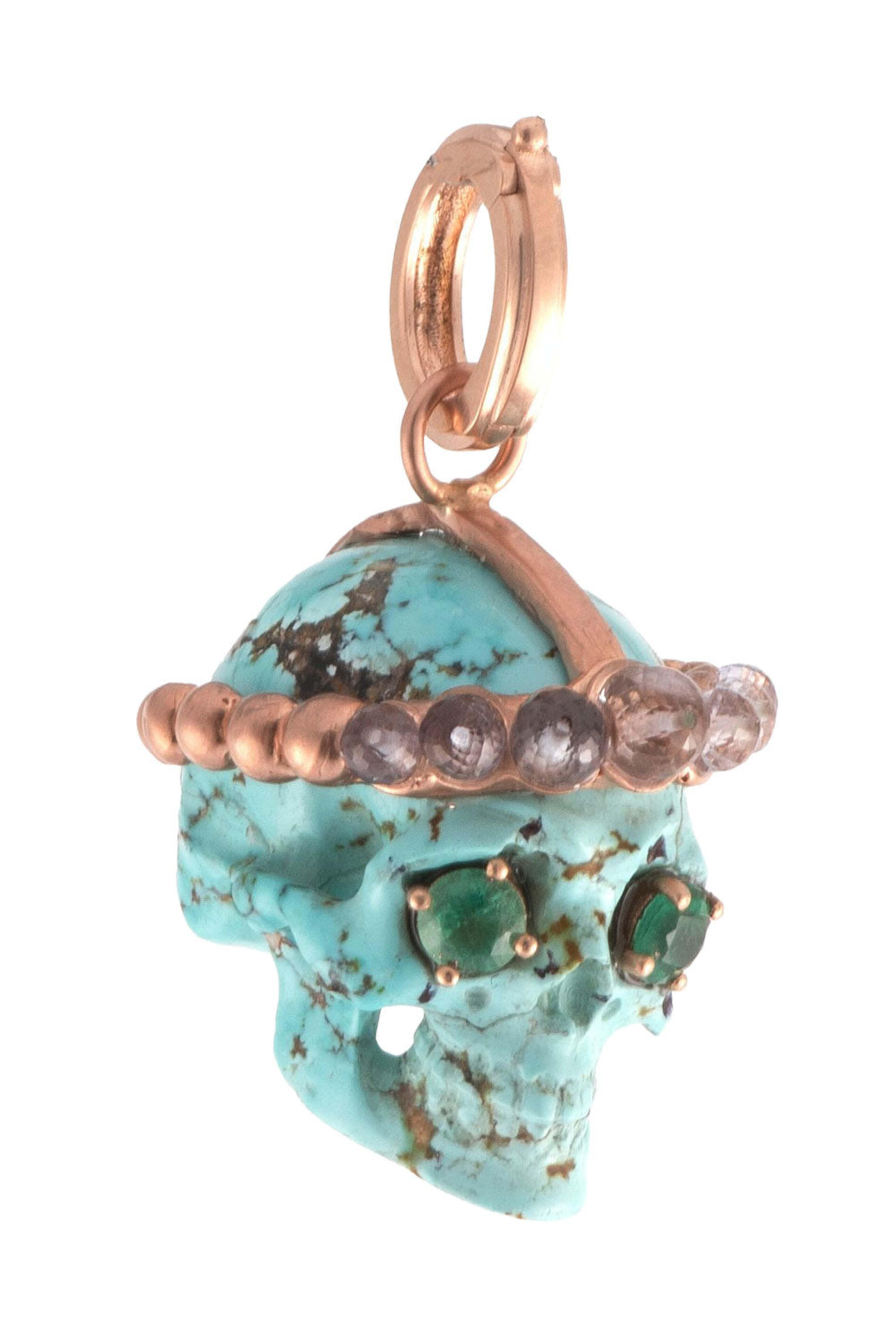 Sylva & Cie - 14k Rose Gold Skull Pendant