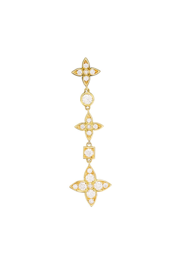 Mariani 18k Yellow Gold Diamond Lucilla Star Long Earring - view 2