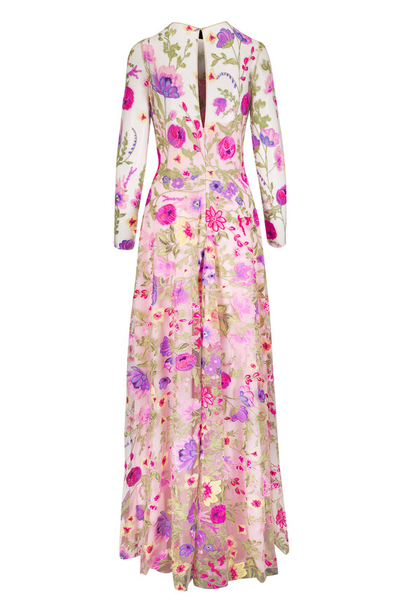 Naeem Khan Women's Embroidered Illusion Floral Gown | 8 by Mitchell Stores Naeem Khan Women's Embroidered Illusion Floral Gown | 8 by Mitchell Stores