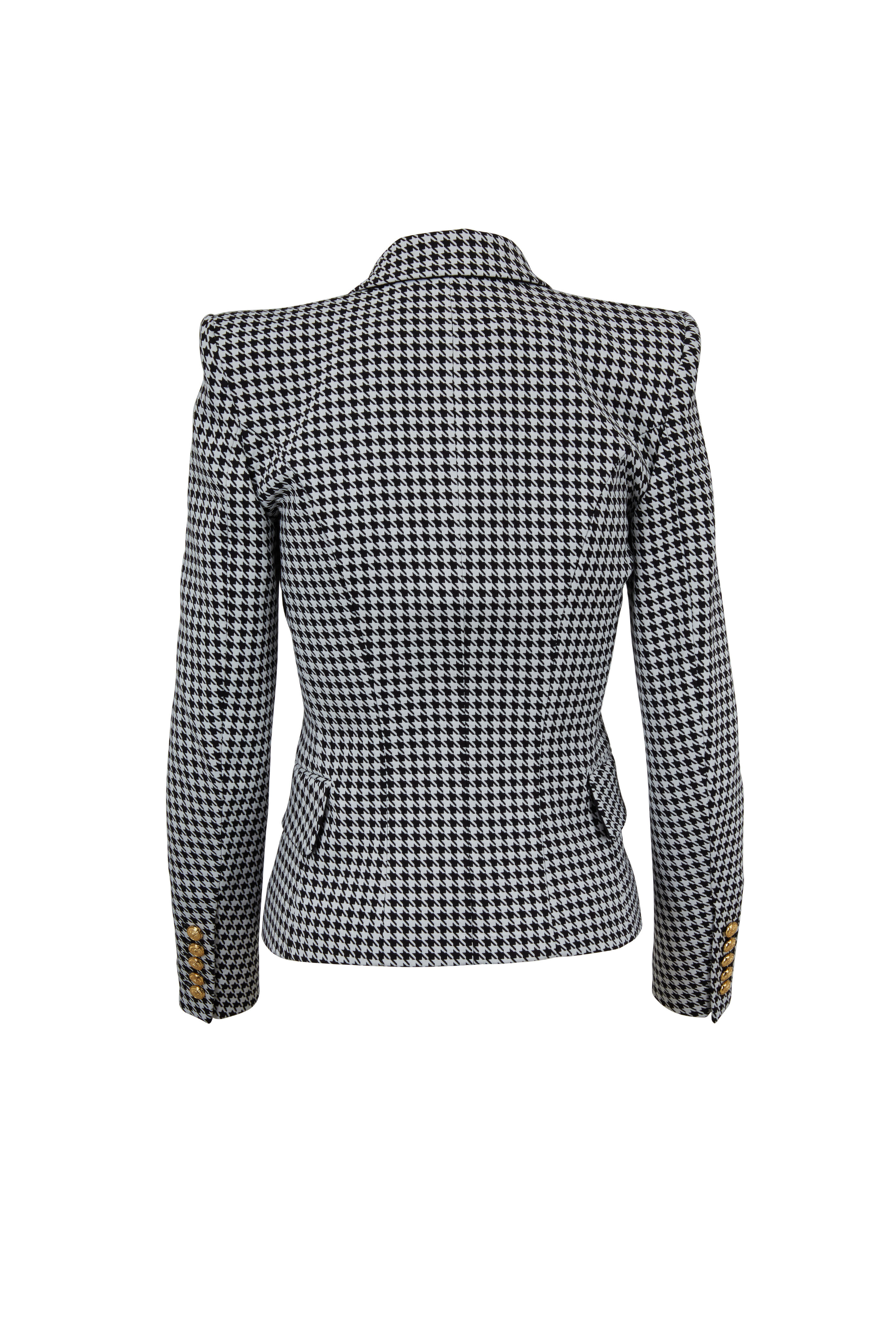 Balmain - Black & White Houndstooth Double-Breasted Jacket