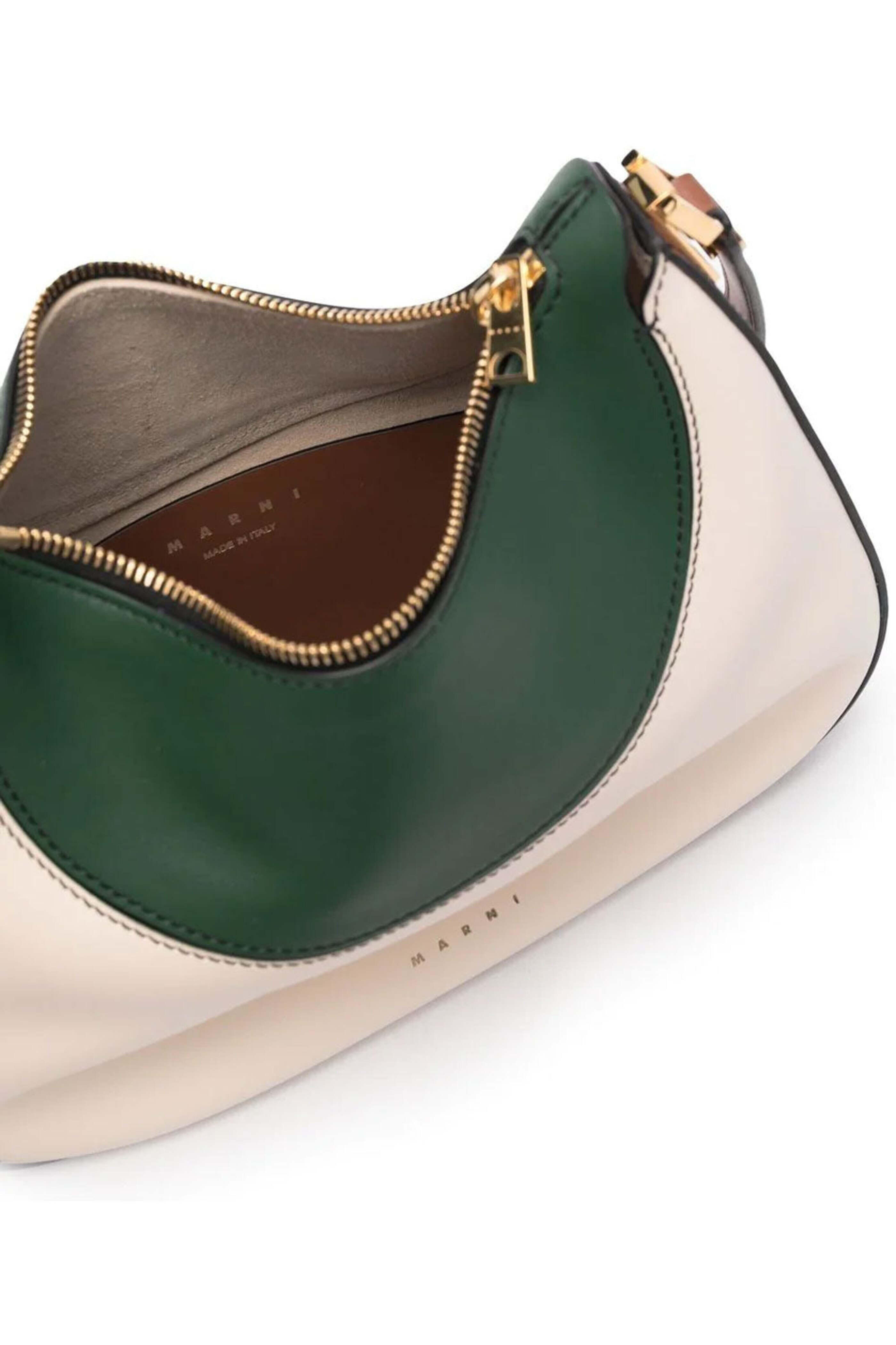 【関税＆送料込み】Marni Small Hobo Bag Deep green leather Dot small hobo bag | Marni