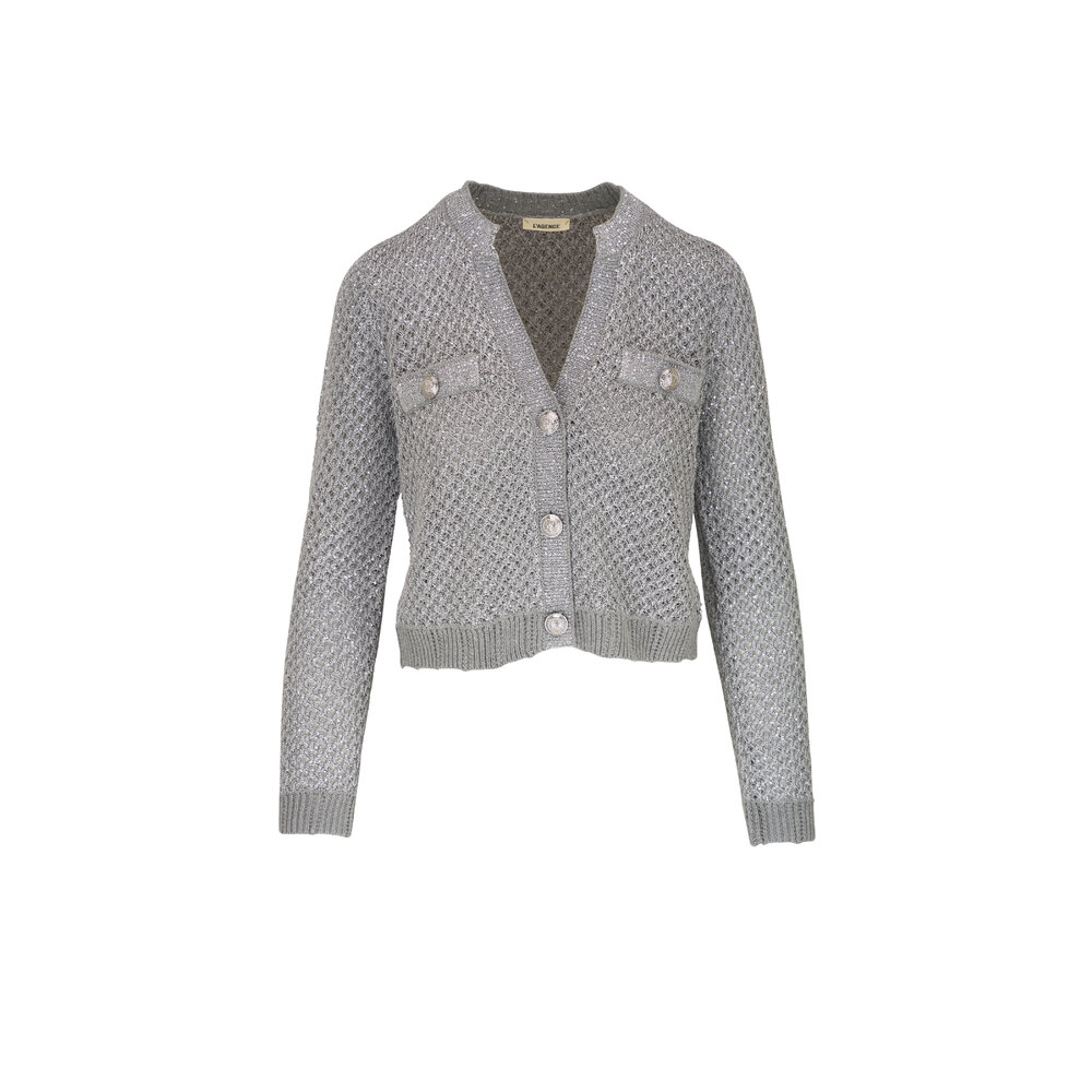 L'Appartement 【MINITZ/ミニッツ】 CARDIGAN L'Agence - Blanca Sequin Cropped Cardigan | Mitchell Stores