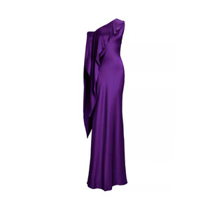 ralph lauren purple long dress Ralph Lauren Stretch-Silk Charmeuse Lizzie Maxi Dress - Purple