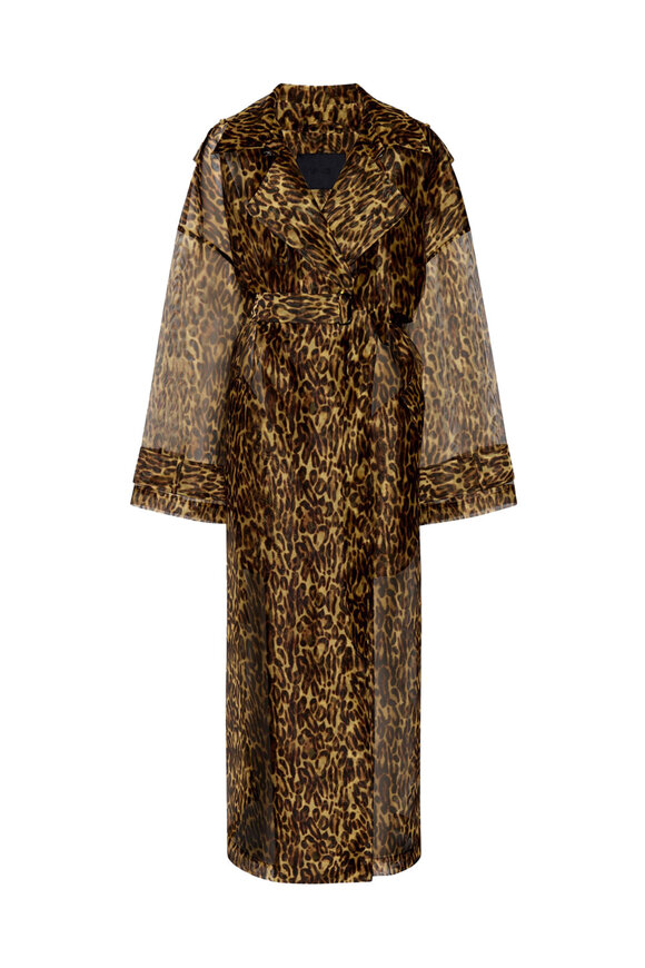 【関税&送料込】Dolce&Gabbana Wool Blend Coat Dolce & Gabbana - Jacquard Leopard Long Wool Coat