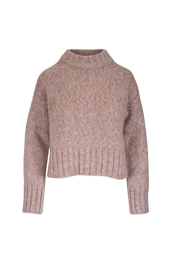 Veronica Beard Andi Oatmeal Heather Mockneck Chunky Sweater - view 1