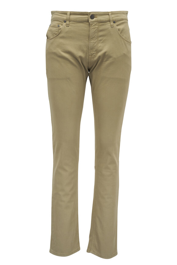 PT Torino Dark Tan Cotton & Cashmere Five Pocket Pant