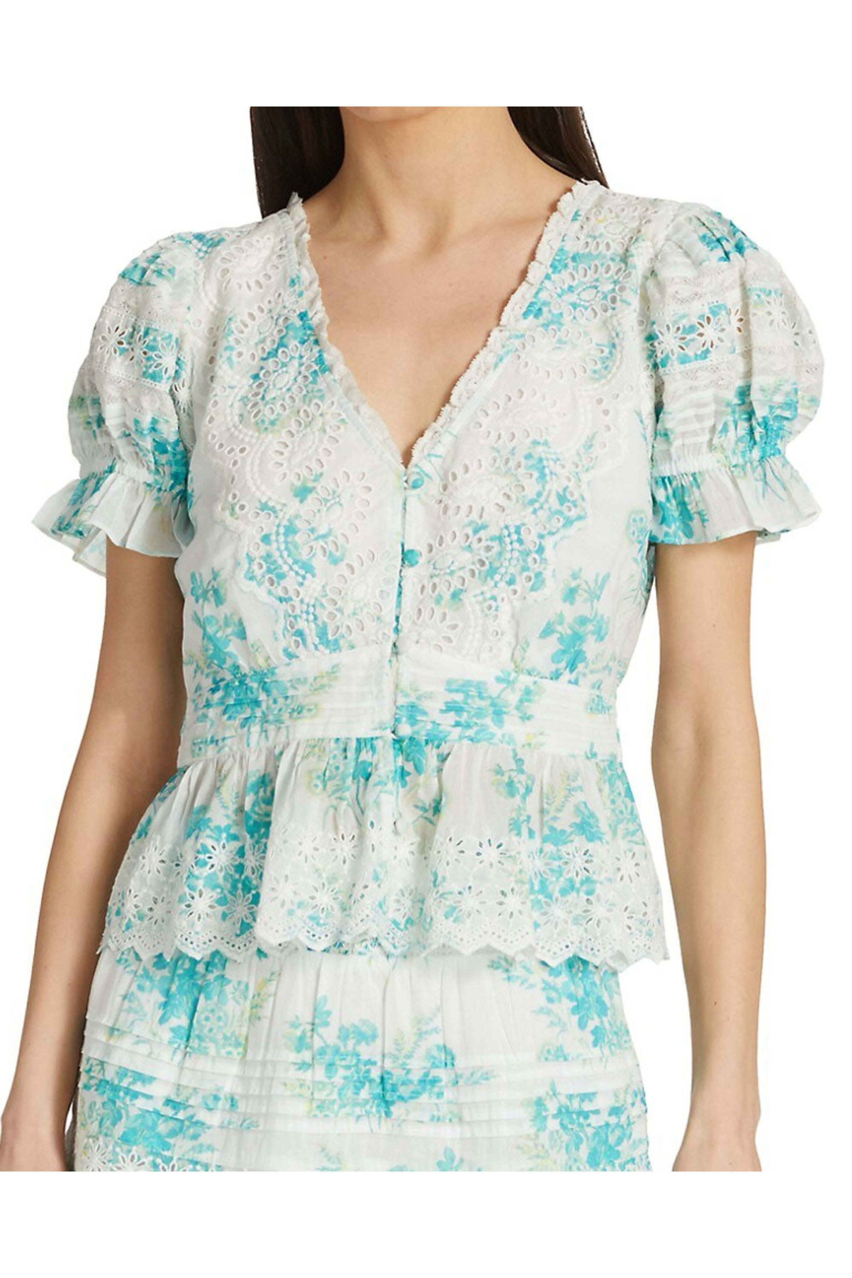 Loveshackfancy - Magic Turquoise Annalee Top