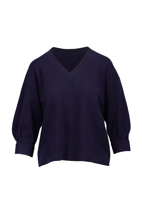 Brochu Walker Nessa Vee Navy Blue Sweater - view 1
