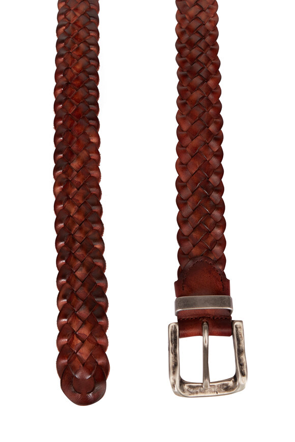 Martin Dingman Artisan Italian Chestnut Leather Hand Woven Belt - view 2