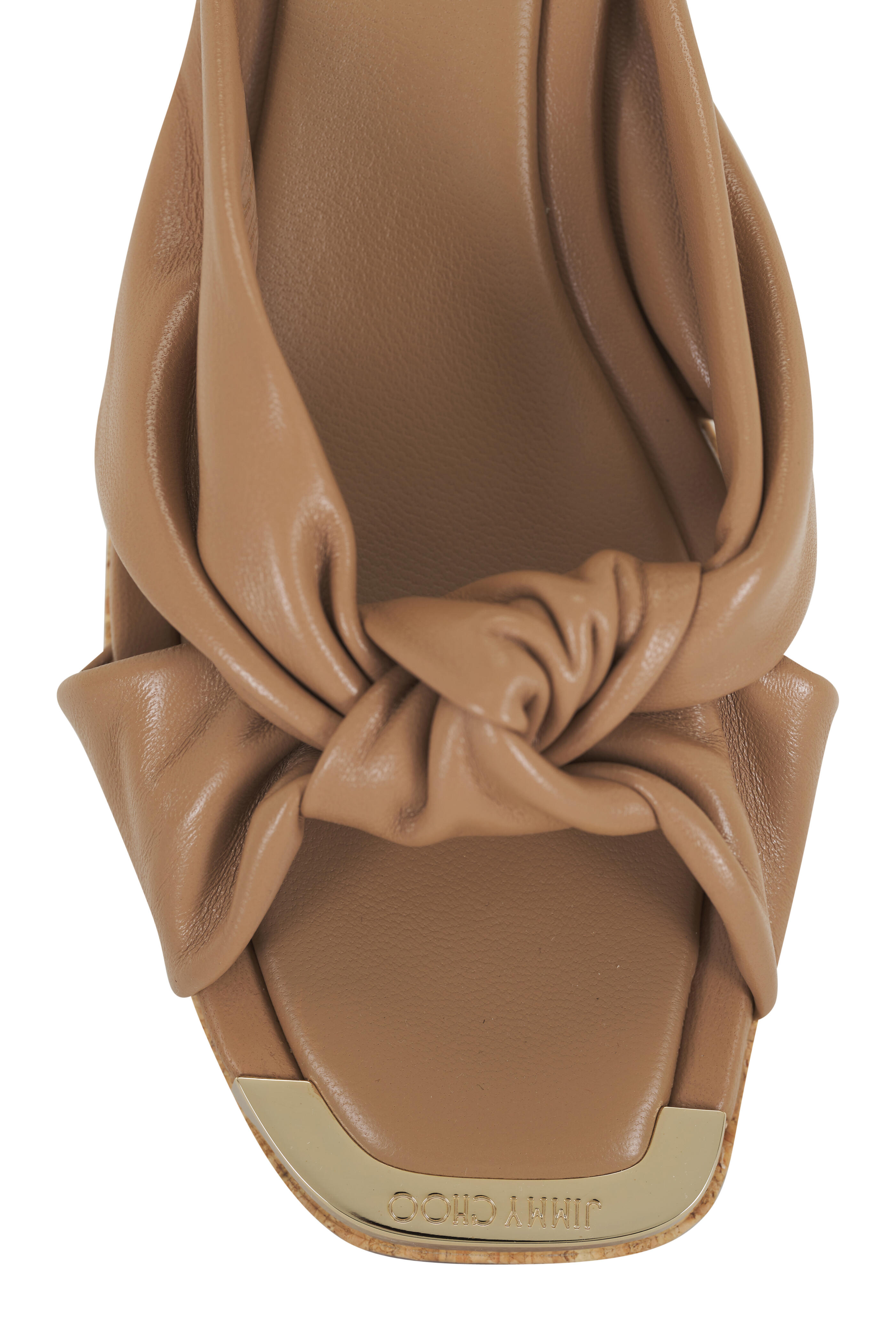 Jimmy Choo - Avenue Tan Leather Wedge Sandal, 50mm