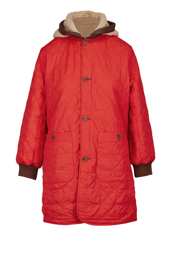 The Great Sawyer Brown & Orange Reversible Puffer Coat - view 3