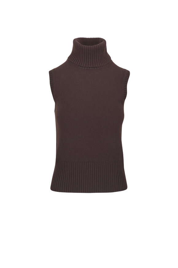Veronica Beard Mazzy Espresso Brushed Cashmere Shell - view 1