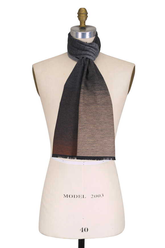 Chelsey Imports Taupe & Gray Ombre Silk Scarf - view 1
