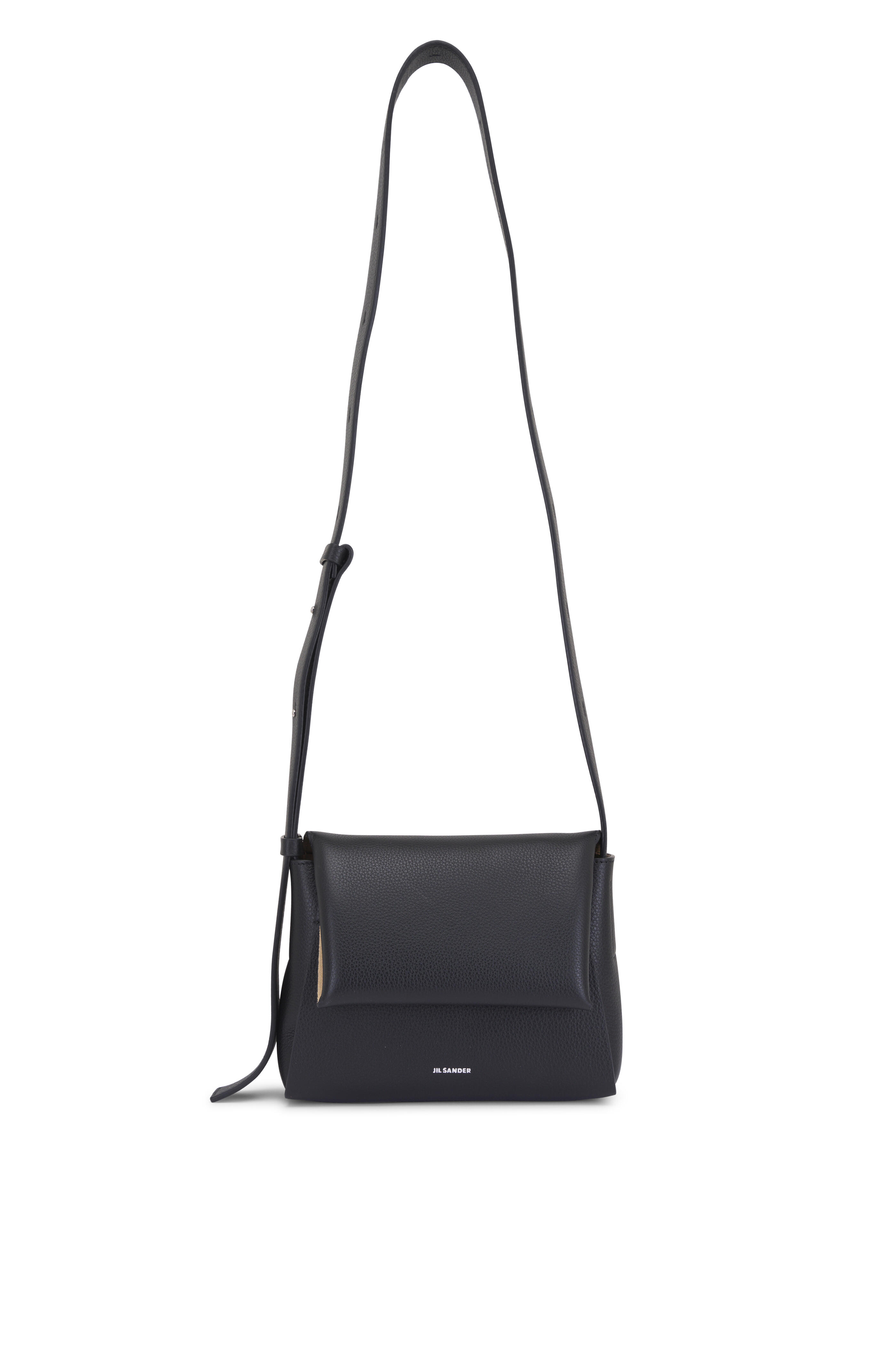 Jil Sander - Mini Envelope Messenger Black Leather Bag