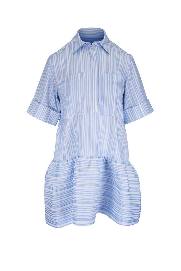 Simkhai Cris Blue & White Stripe Shirt Dress - view 1